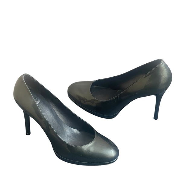 Stuart Weitzman green rounded toe patent leather heels size 8.5 M - Picture 5 of 15